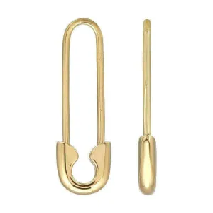 14K Gold Medium Safety Pin Earrings