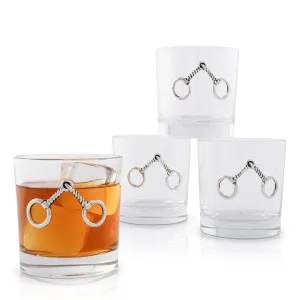 Arthur Court Equestrian Bit Bar Glasses Set of 4