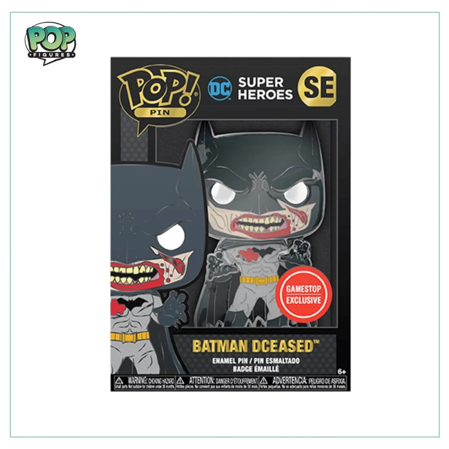 Batman #SE Funko Enamel Pop! Pin - DC Super Heroes - Bloody - Gamestop