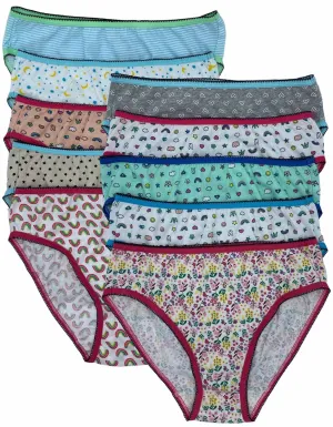 Cotton briefs underwear for girls in assorted colors