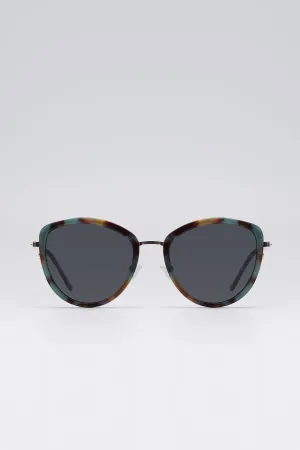 Fangyan | Cat-Eye Round Metal Sunglasses