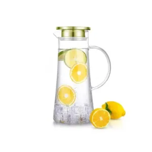 Glass Beverage 1300ml With Green Lid