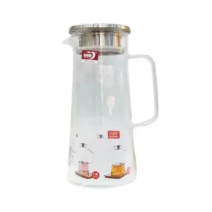 Glass Water Jug 1.1Ltr Silver