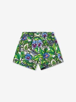 KENZO Boys Boke Flower Swim Shorts in Green