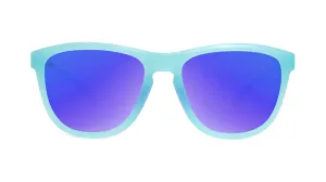 Knockaround Sport Icy Blue Frame - Blue Moonshine Mirrored Lens - Polarized Sunglasses