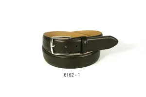 Leather Belt with top stitch 6162-1 Black