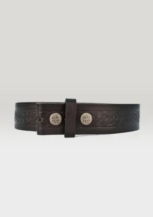 Lee River Black Snap On Setanta Celtic Leather Belt