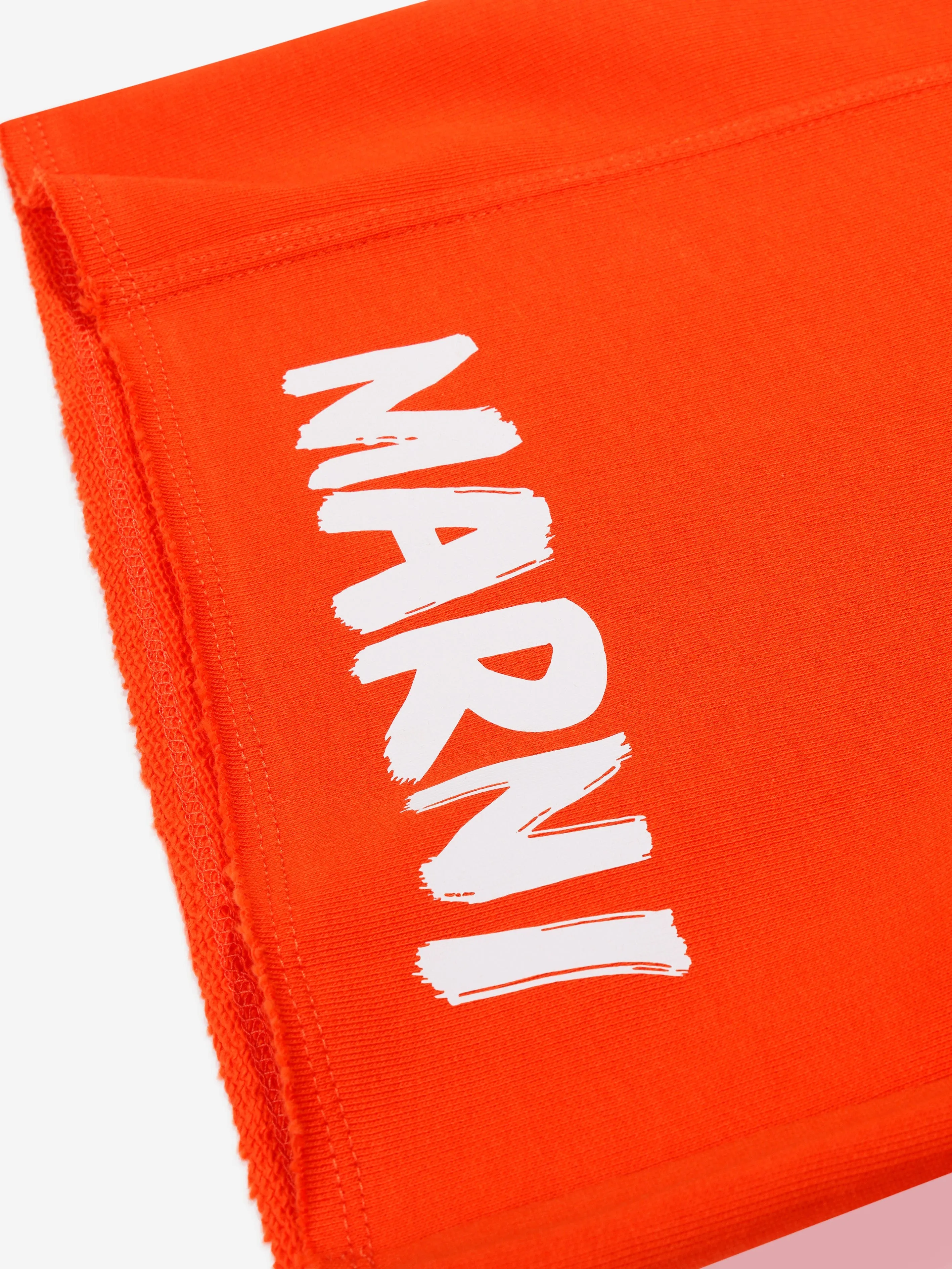 MARNI Kids Logo Jersey Shorts in Orange