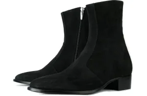 Memphis Zip Boot Black Suede