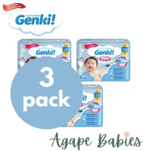 Nepia Genki Mega Pack Tape Diapers S82 5 (3 Packs / Cartoon) - FOC Showa Baby Wipes 99.5% Water 80s x 3packs