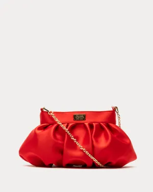 Nora Clutch Satin Cranberry