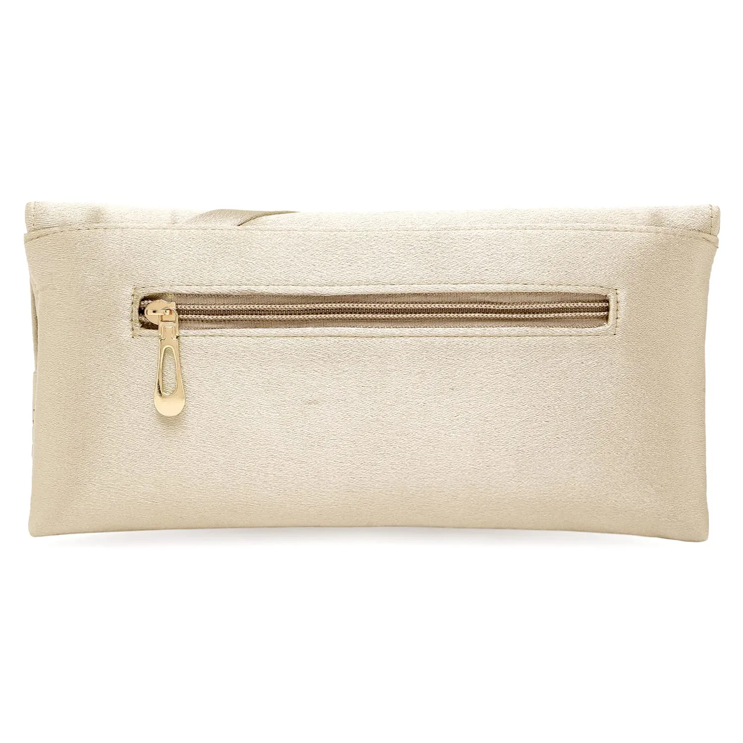 Peora Cream Clutch Purses for Women Handmade Evening Handbags Bridal Clutch(C106CRM)