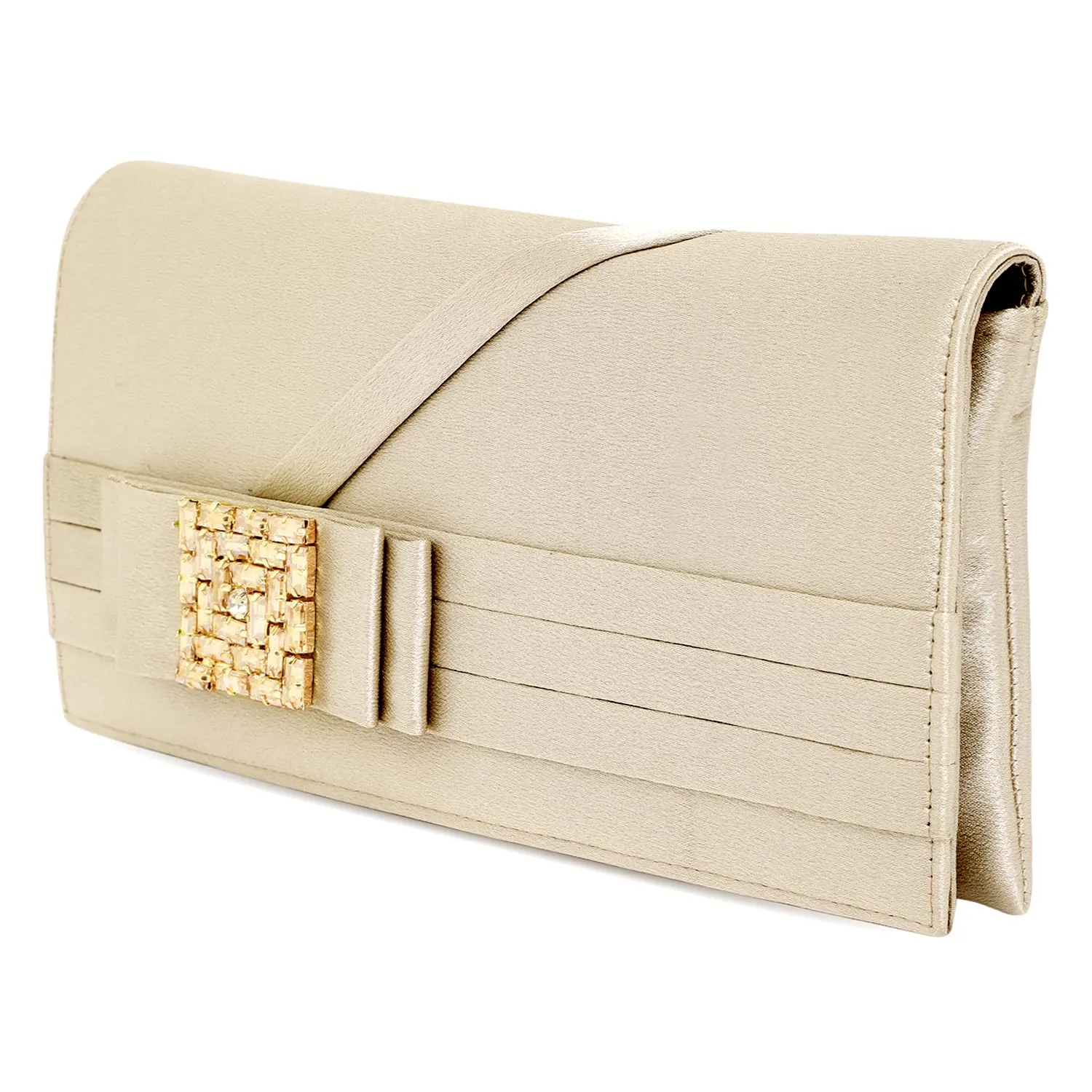 Peora Cream Clutch Purses for Women Handmade Evening Handbags Bridal Clutch(C106CRM)