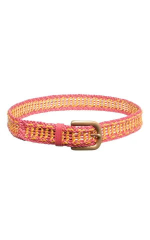 Sam Braided Belt in Red Leather