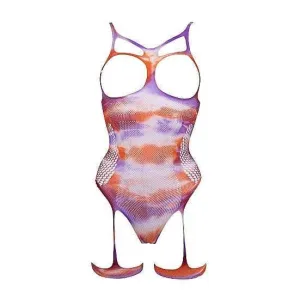 Shots Le Desir Open-Cup Strappy Teddy & Dazzling Sticker Multi Color