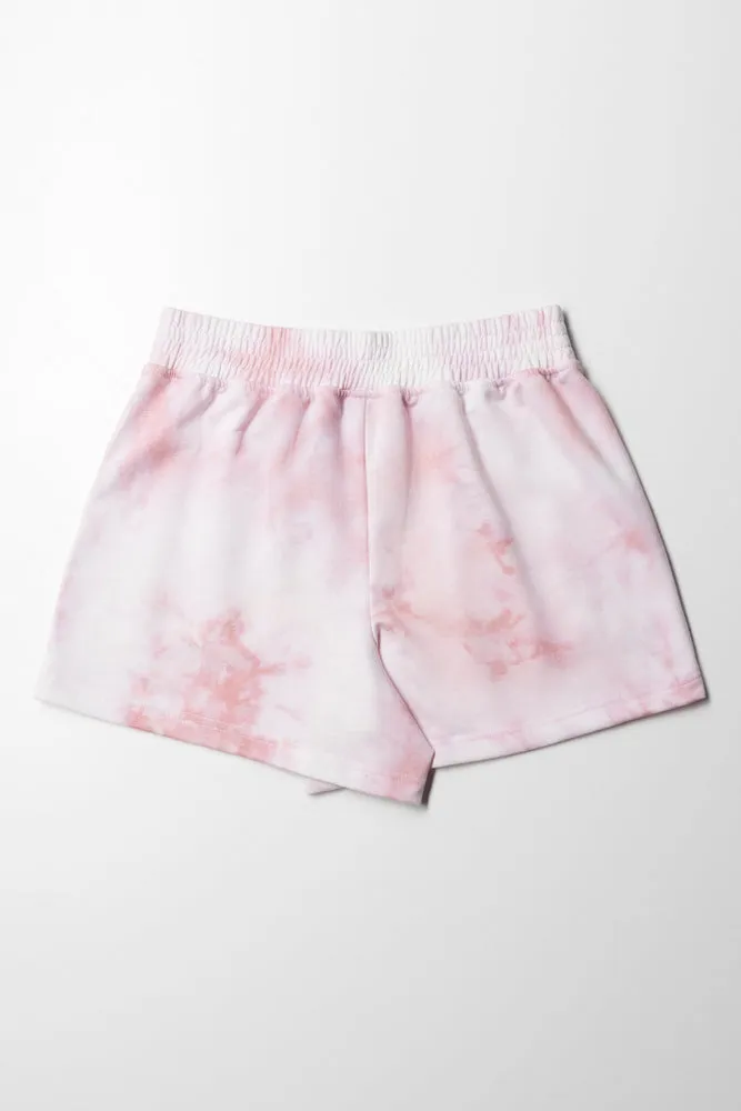 Tie Dye Pull On Shorts Lilac