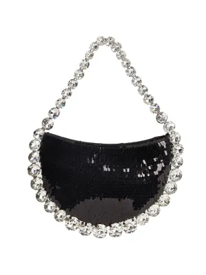 Women’s Sparkling Rhinestone Shoulder Bag with PU Material